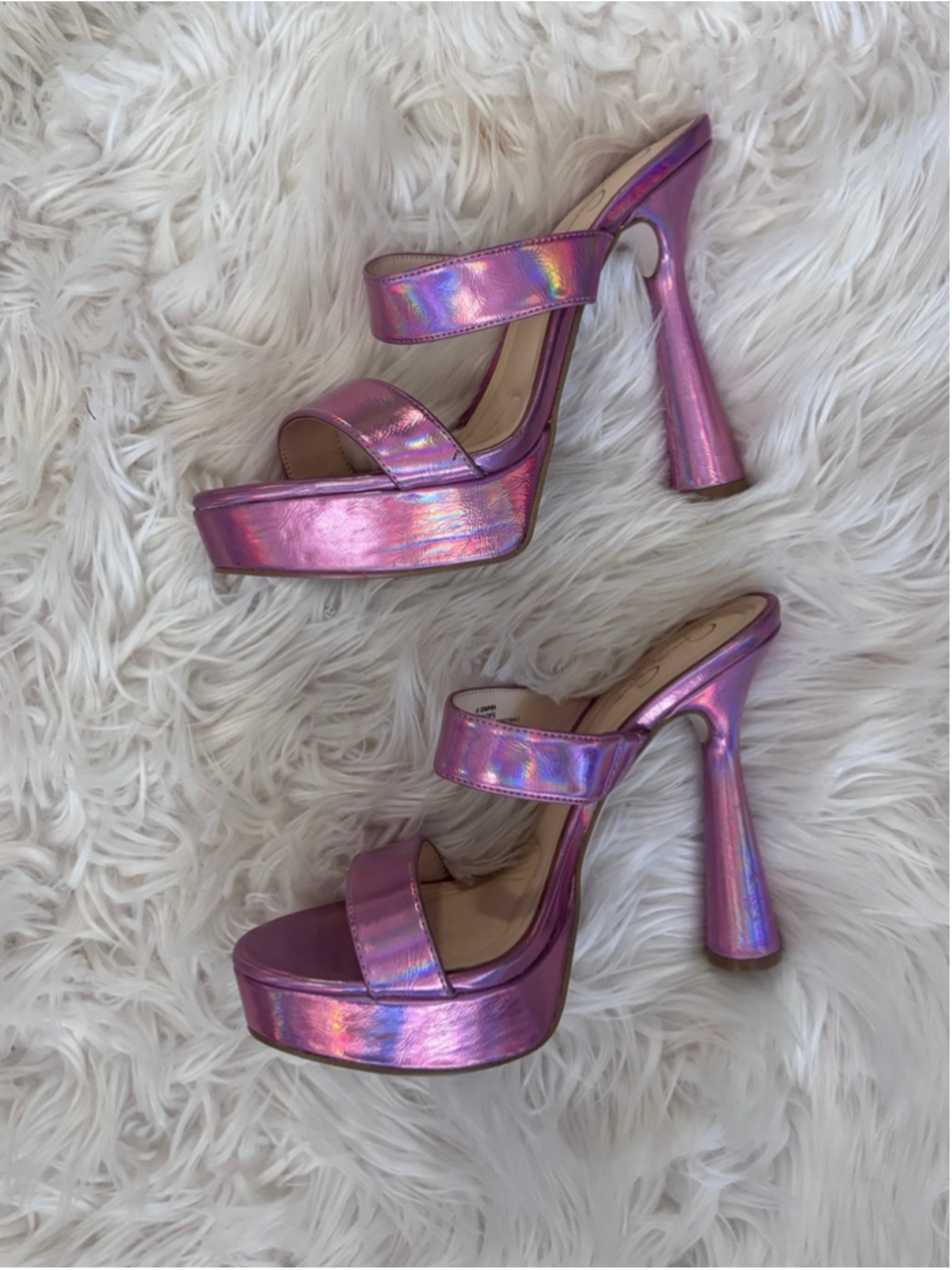 Jessica Simpson Sempira Platform Heel Pink Iridescent Heels Metallic 8.5 - Picture 4 of 7